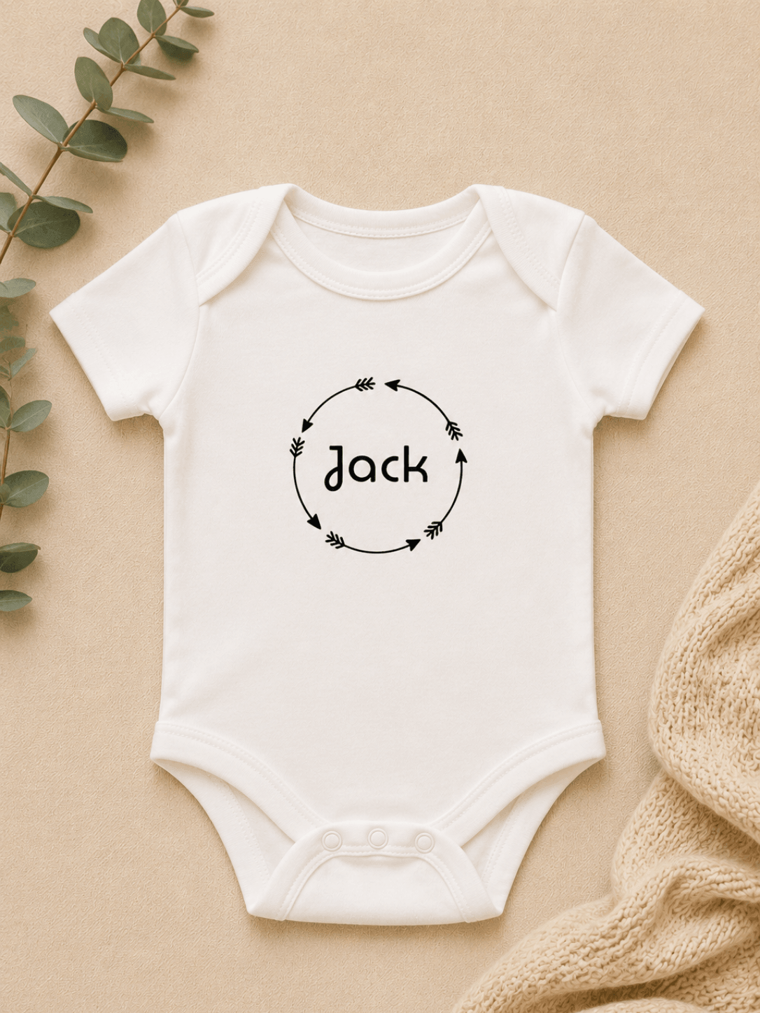 100% Cotton Baby Bodysuit - White