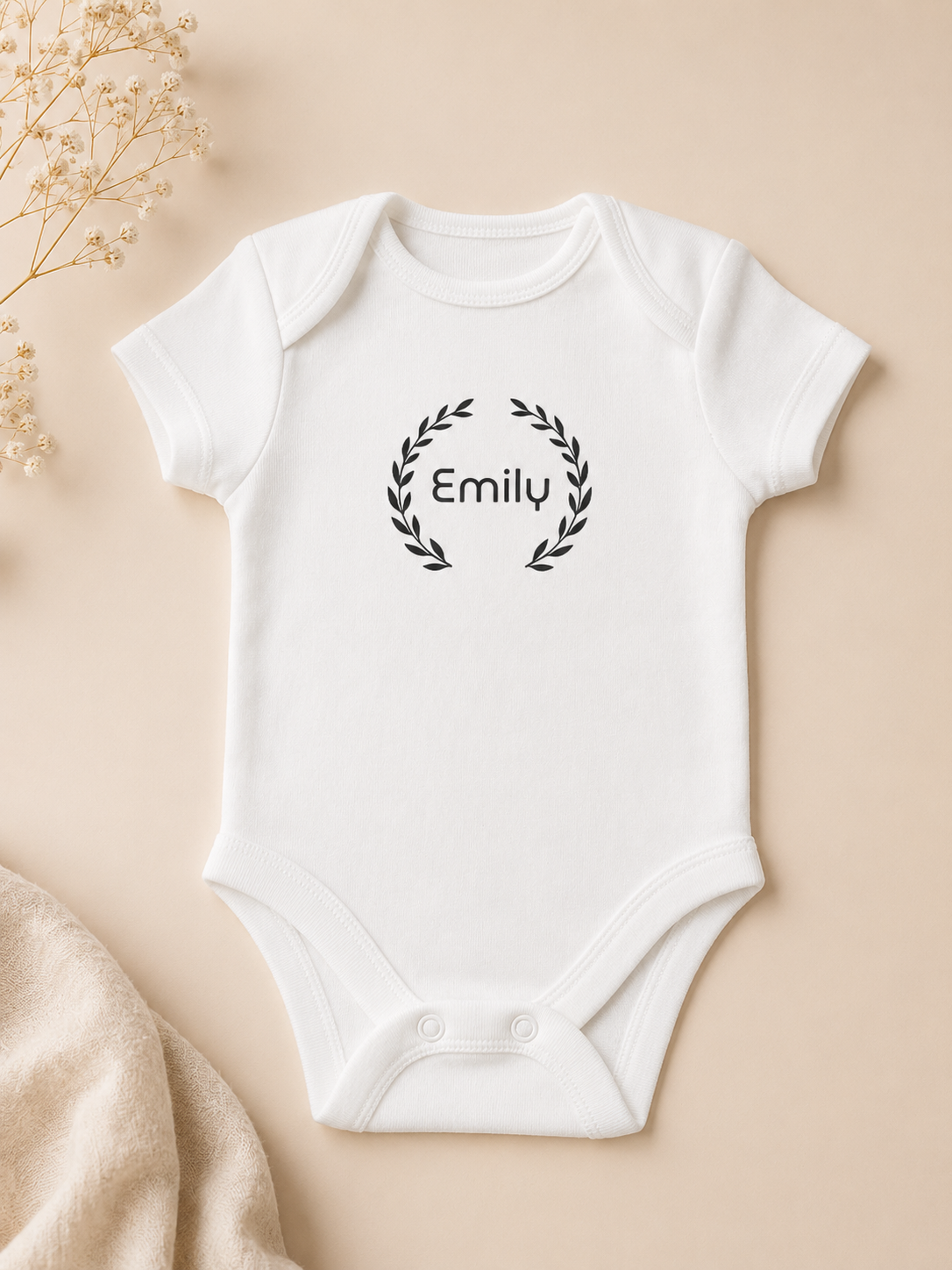 100% Cotton Baby Bodysuit - White