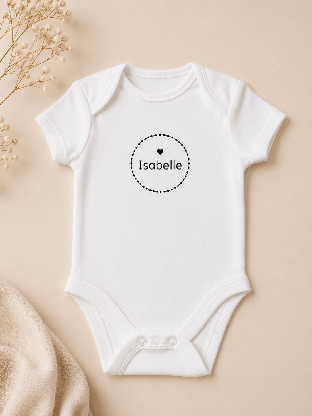 100% Cotton Baby Bodysuit - White