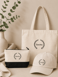 Tote Bag & Accessory Bag & Adult Cap - Natural, 100% Cotton