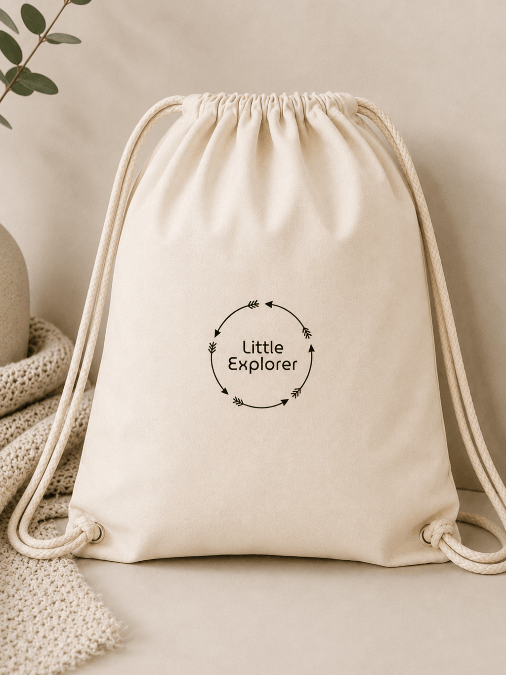 Kids 100% Cotton Drawstring Backpack - Arrow Collection