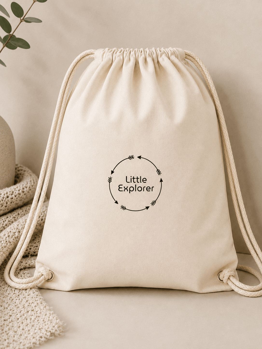 Kids 100% Cotton Drawstring Backpack - Arrow Collection