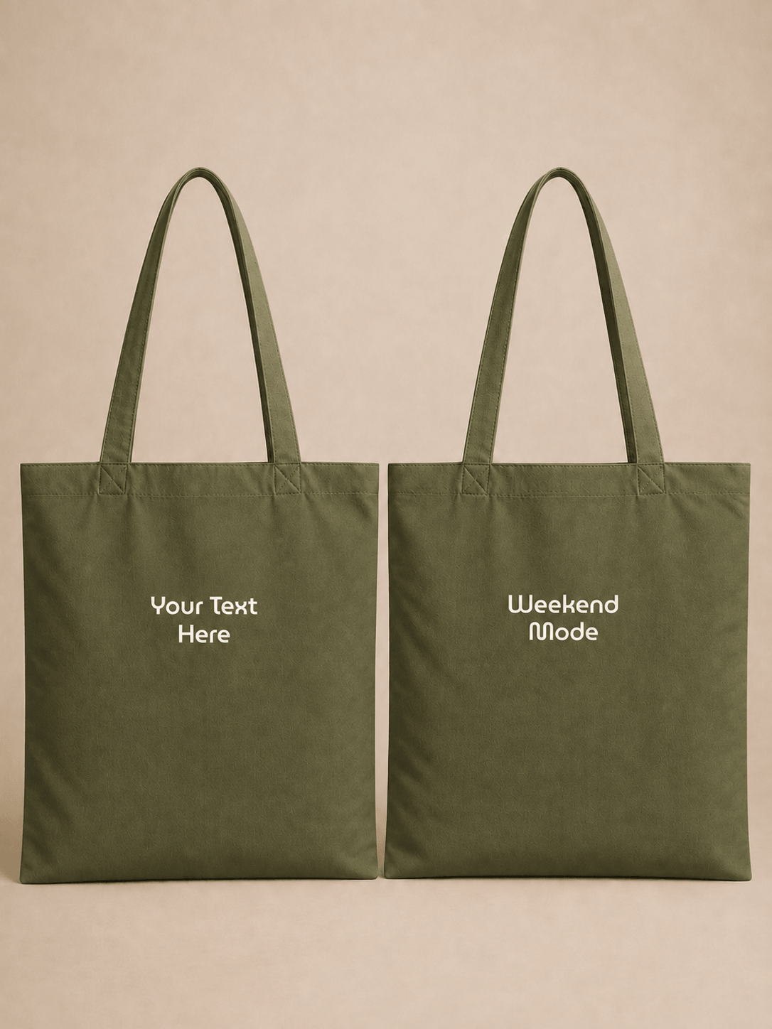 100% Cotton Tote Bag 10L - Olive Minimal Collection