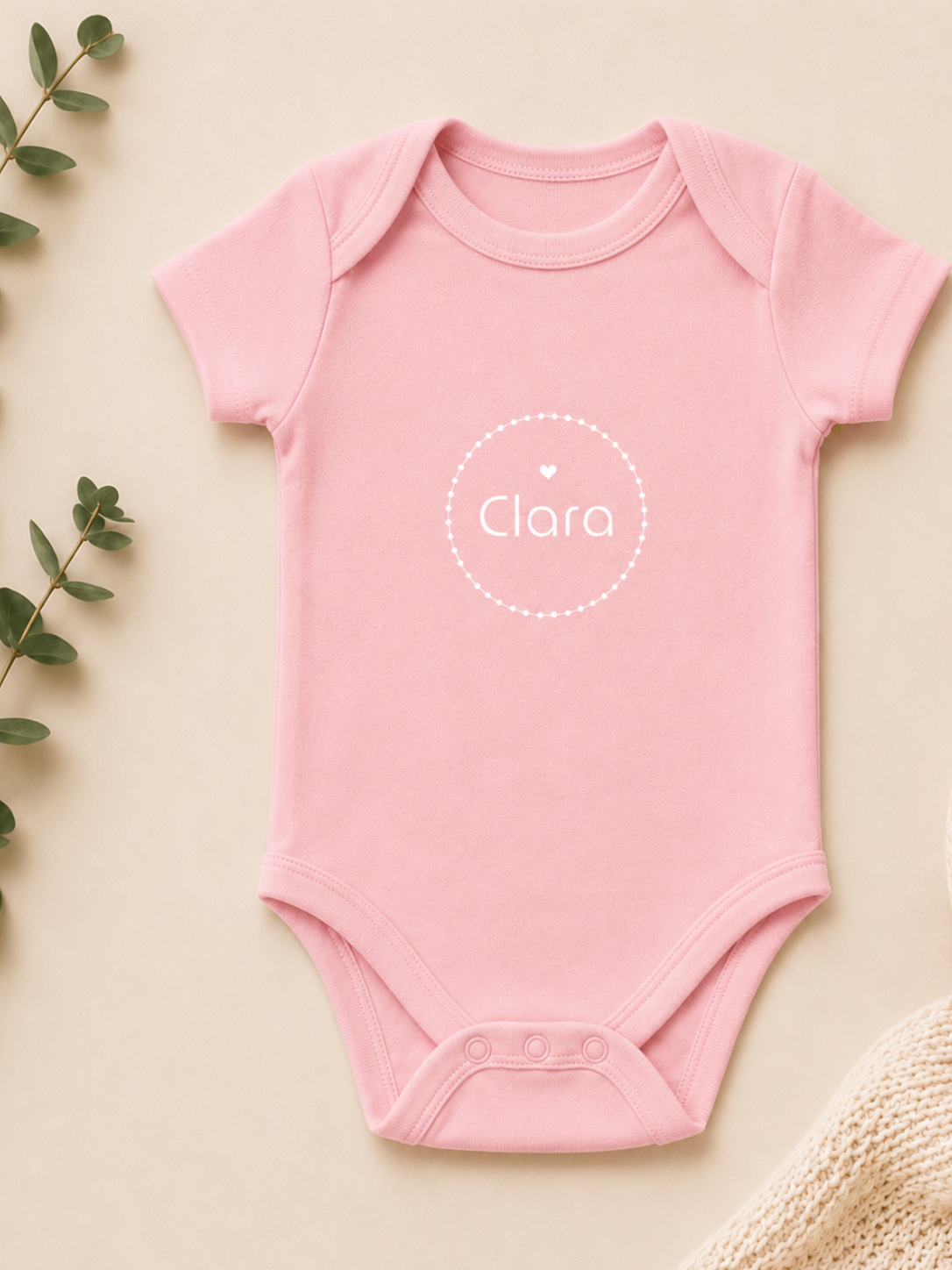 100% Cotton Baby Bodysuit - Pink